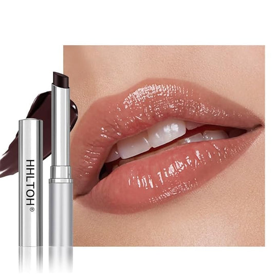 Dark Brown Honey Lipstick Tinted Butter Lip Balm for Women, Natural Sheer Moisturizing Nourishing Hydrating Brown Honey Shine Lipstick Tinted Lip Stain Gloss with a Hint of Natural Cherry Vegan