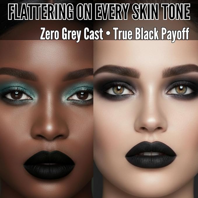 Mynena Matte Liquid Lipstick Black | Long-Lasting Comfort | Smudge-Proof Transfer-Resistant Vegan & Cruelty-Free | Full Coverage Non-Drying True Pigment | All-Day Wear Lip Color | Linda