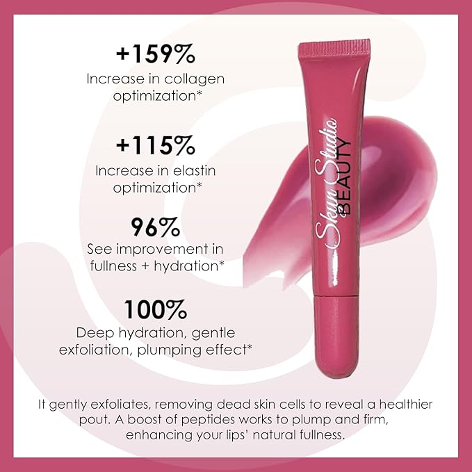 BEAUTY Pucker Up Shea Butta Glossy Lip Balm, Hydrating Lip Balm, Peptide Lip Treatment, Exfoliating Lip Balm, Lightweight, Moisturize and Tint Lip Care Products (0.4 Oz) (Rose')