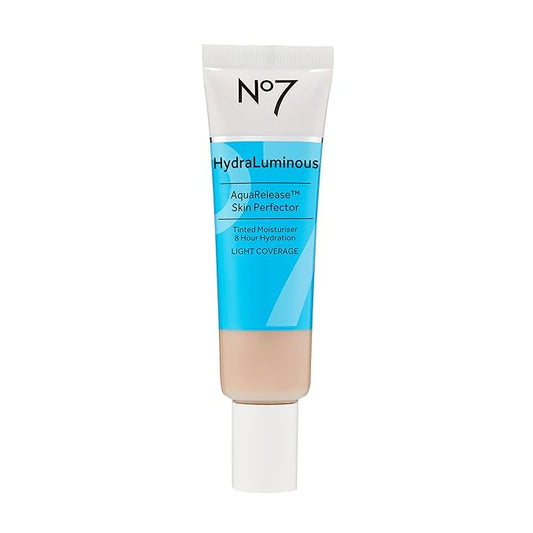No7 HydraLuminous Skin Tint Perfector - Aqua Release Tinted Moisturizer with a Hydrating, Lightweight Formula - Sheer to Light Coverage Face Makeup - Fair (1 Fl Oz)