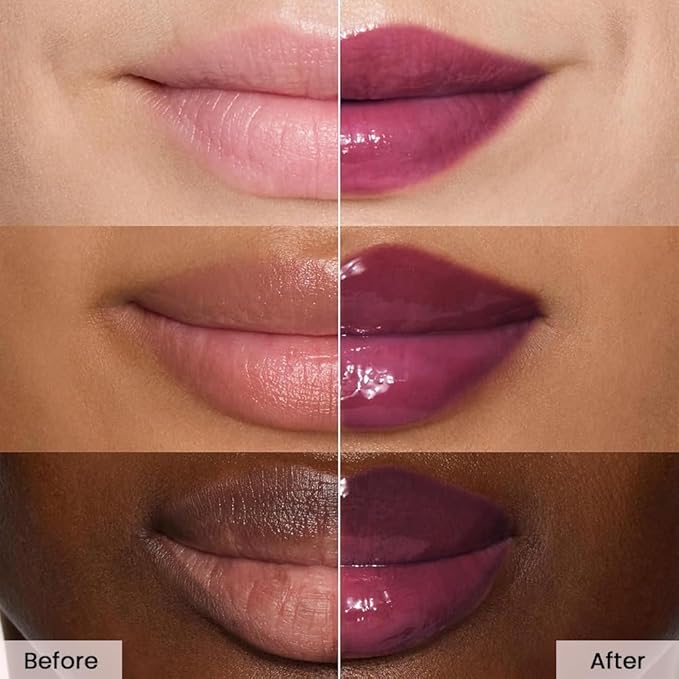 Lip Tinted Glowy Balm Hydrating Tinted Lip Serum Lip Gloss, Ultra-Hydrating Natural Vegan Lip Balm, Sheer-Tinted Shine & Hydration, Soothes & Softens Dry Lips Skincare (Purple Grape)
