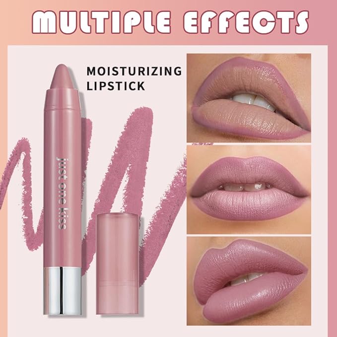 Mauve Hydrating Cream Lipstick Lip Crayon for Women, Moisturizing Lipstick Long-lasting Waterproof, Retractable Lips Crayon Liner for Ombre Shades, Lipgloss Tinted Lip Balm + Lips Color in One, 07