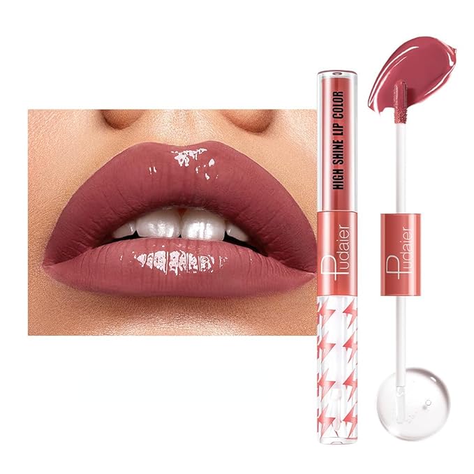 Generic Y-HaLi Double Headed Lip Gloss Moisturizing Lip Oil - Does Not Fade, Honey Lip Gloss and Red Lips - Long-lasting Formula (#09)