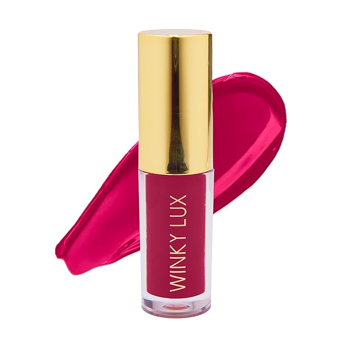 Winky Lux Berry Very There Lip Oil - Hydrating Berry Tint with Jojoba Oil, Non-Sticky Glossy Lip Oil, Tinted Red Gloss for Juicy Lips & Soft Vanilla Scent