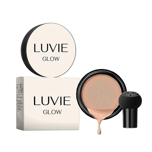 Foundation Cushion,Mushroom Head Air Cushion CC Cream Makeup,Brighten Long-Lasting For All Skin Types (BRUMET BROWN)