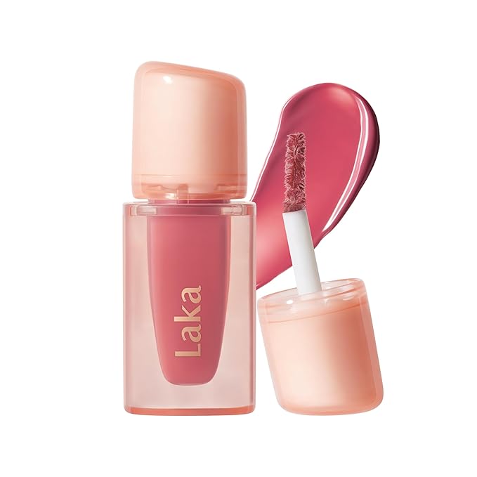 Laka Jelling Nude Gloss Mini, 1.9g/0.07oz, Sheer Hydrating Lip Oil with No Stain, Non-Sticky, Nourishing Gloss for a Fresh, Glowy Look, Vegan, Clean Beauty Makeup, K-Beauty (#302 Grapering)