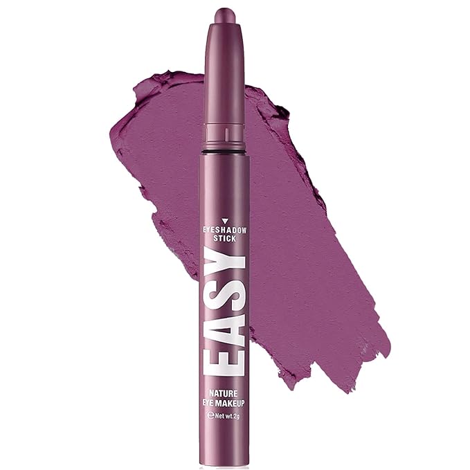 Purple Eyeshadow Stick Makeup,Matte Cream Eye Shadow Pencil,High Pigmented Crease proof Glitter Eye Shadow Brightener Stick,Waterproof Long Lasting Eye Highlighter Crayon Eyeliner