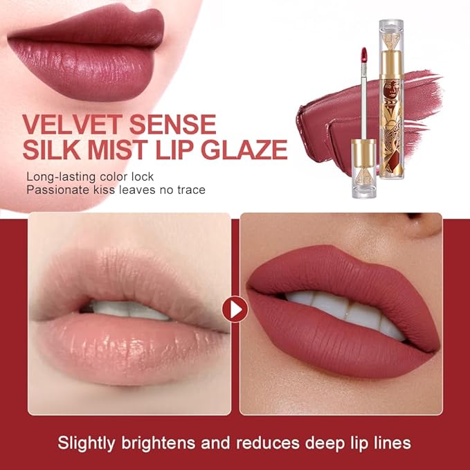 Soft Matte Liquid Lipstick in Dusty Mauve Rose, High Pigment Full Coverage Matte Lip Color, Waterproof Smudge-Proof Non-Transfer Lightweight Liquid Lipstick for Long-Wearing Everyday Makeup 81A
