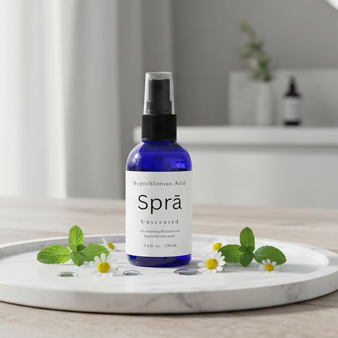Spra Gentle Hypochlorous Acid Spray | Facial Mist for Acne, Redness Reduction, & Sensitive Skin | Multi-Use for Tattoo Aftercare, Piercings & Skin Relief | TSA Travel Size, Made in USA, 3.4 oz