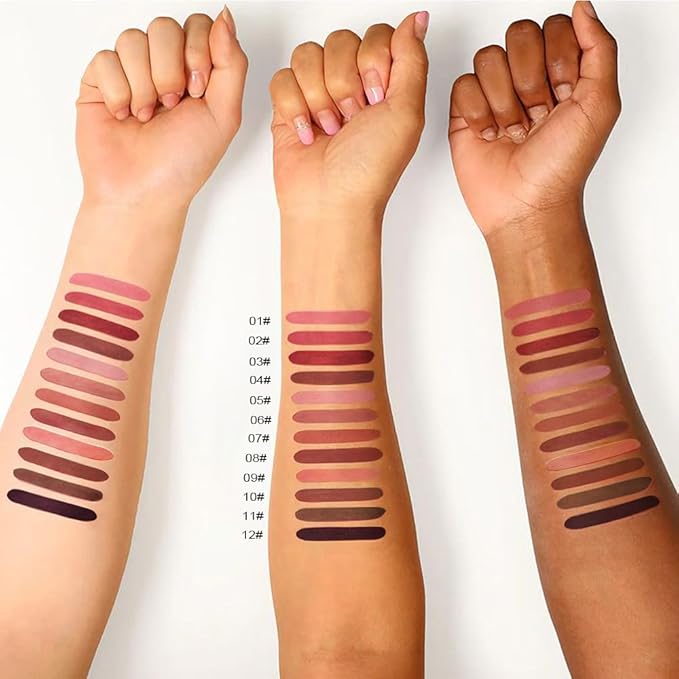 SUAKE 2-IN-1 Lipstick Lipliner, Velvet Matte Finish, Smooth & Plump, 12 Universal Lip Color-Nude Pink Rose Mauve Berry Plum, Creamy Formula for Lip Makeup, All-Day Wear, Cruelty-Free (#03 ROSE FLAME)