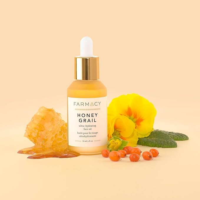 Farmacy Hydration Duo - Honey Grail Nourishing Face Oil (30ml) + Honey Halo Hydrating Ceramide Moisturizer (50ml) for Moisturized, Healthy, Radiant Skin