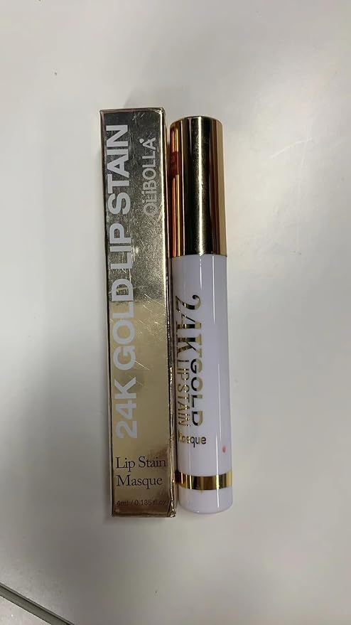 24K Gold Peel Off Matte Liquid Lip Gloss Stain-Lip Liner with Tweezer, Red Peel Off Lip Stain, Long Lasting & Waterproof Lipstick Tattoo, Transfer-Proof Lip Gloss for All Skin Types