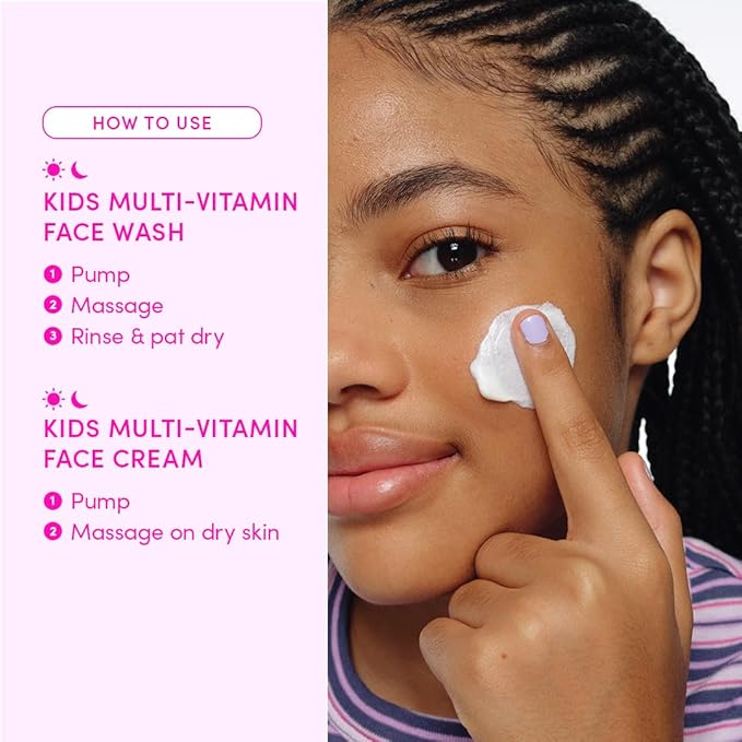 Evereden Barbie Limited Edition Kids Happy Face Duo + Exclusive Accessories | Multi-Vitamin Face Wash & Cream Set with Stickers + Bracelets | Clean Skin Care for 3+ | Barbie Gift Box for Kids