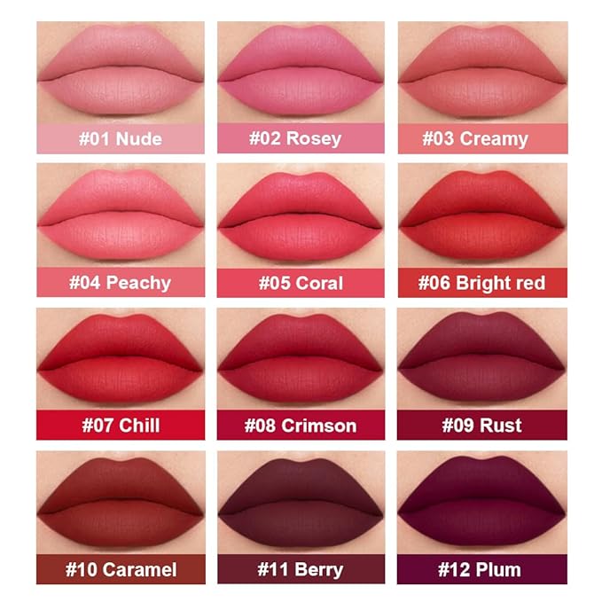 BestLand 3PCS Bold Seductive Red Liquid Lipstick Set, Matte Lip Gloss Long Lasting Waterproof, High Pigment Smudge Proof Lip Color with Chill Crimson Rust Shades for Night & Glam Makeup