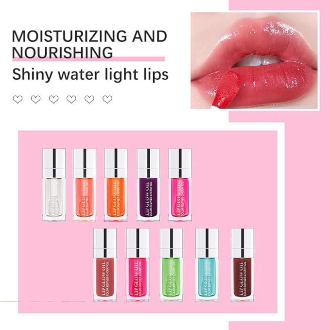 GECOMO Hydrating Lip Glow Oil, Moisturizing Lip Glow Oil, Nourishing Glossy Transparent Lip Oil, Plumping Lip Oil, Lip Balm, Non-sticky Tinted Toot Lip Balm for Lip Care (PURPLE) 0.2 OZ