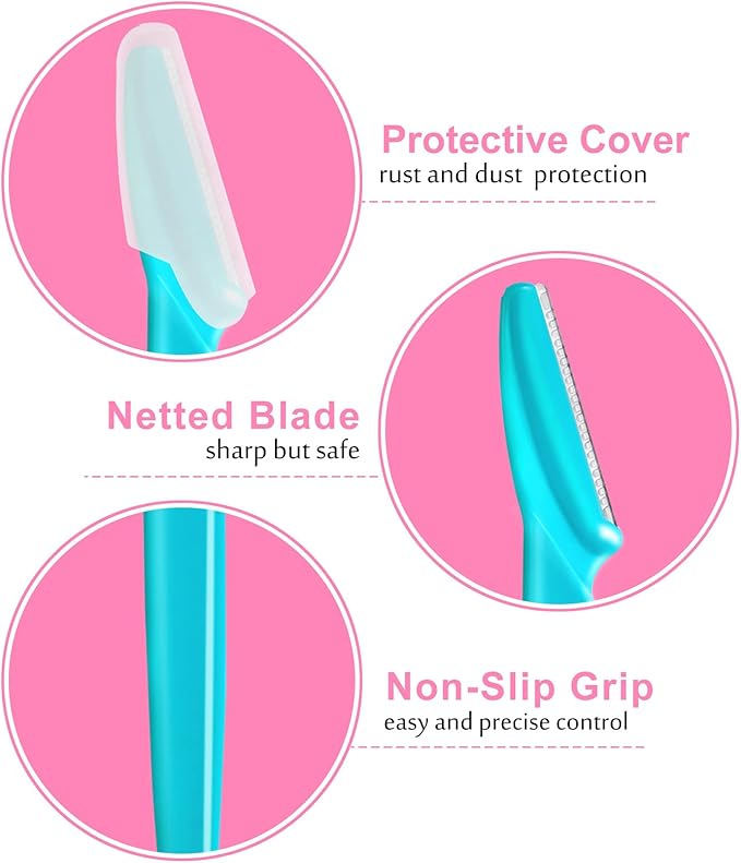 21 Pcs Eyebrow Razor Multipurpose Face Razors Eyebrow Trimmer Exfoliating Dermaplaning Tool Facial Shaver Eyebrow Shaper with Protective Cover for Women Men Use