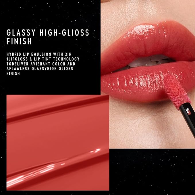 STELLAR DUST LIP STAIN-Waterproof and Transferproof Lip Tint For Women, Glossy Finish Lip Gloss, Lightweight High Coverage, Long Lasting, Stocking Stuffers For Teen Girls (16 ARES)