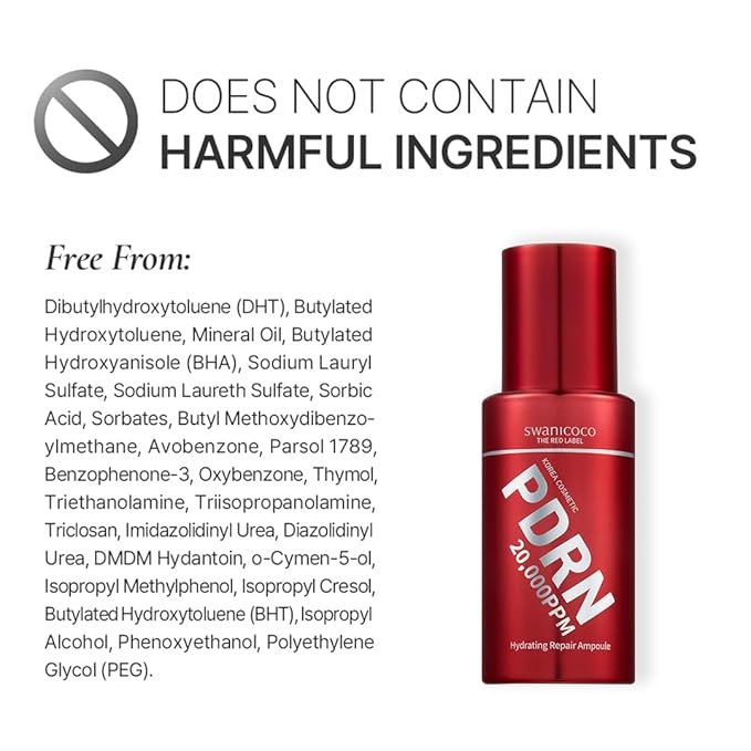 SWANICOCO Premium 20,000ppm PDRN Serum, 99.9% Pure Salmon DNA, 2% Concentration, Anti-Aging, Firming, Plumping, Professional Grade Korean Beauty Ampoule 30ml 1Fl Oz