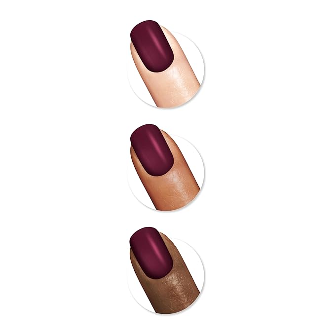Sally Hansen Color Therapy Nail Polish | Biotin, Argan Oil, Long Lasting, Healthy Nails, Nail Strengthener, Opaque | 372 Rise and Wine | Burgundy Red Nail Color
