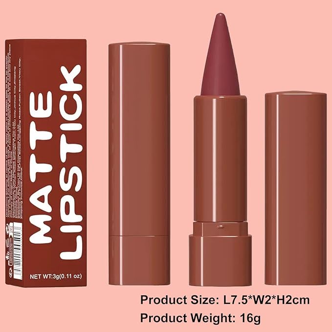 2-in-1 Gradient Nude Lip Liner & Lipstick, Waterproof Long Lasting Matte Lip Liner Pencil, Makeup Smudge proof lip liner with Cone Tip (04#-Sienna)