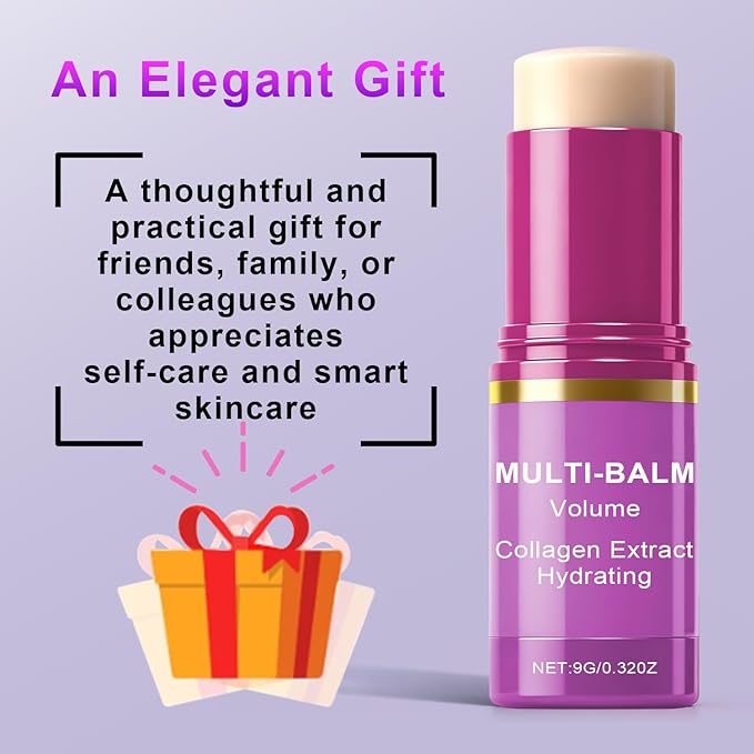 2 PCS Multi Balm, Volume Multi Balm Stick, Collagen Moisturizing Stick for Face, Eyes, Neck, Lips, Hydrating And Firming Skin, For Most Skin Types,Purple
