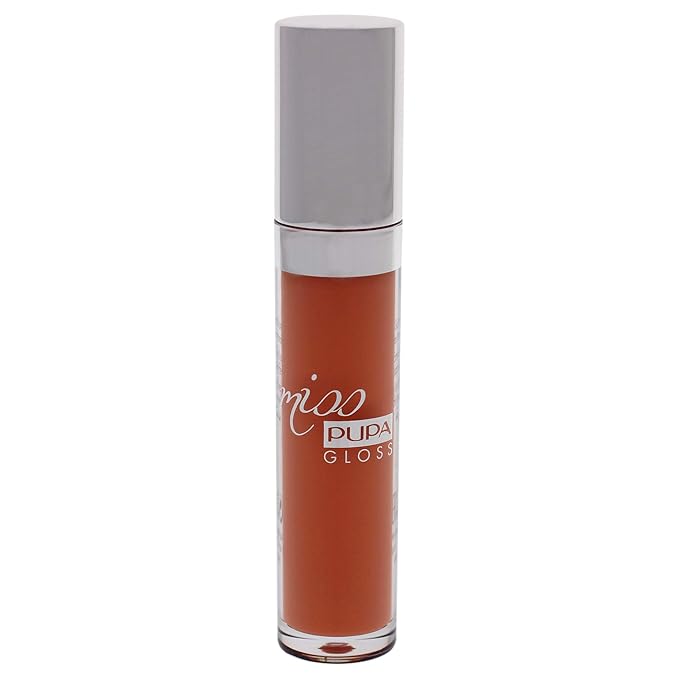 Pupa Milano Miss Pupa Gloss Lip Gloss - Ultra Shiny Gloss - Delivers Immediate Volume Effect - Soft Gel Texture Glides Smoothly on Lips without Stickiness - 201 Tender Apricot - 0.17 Oz