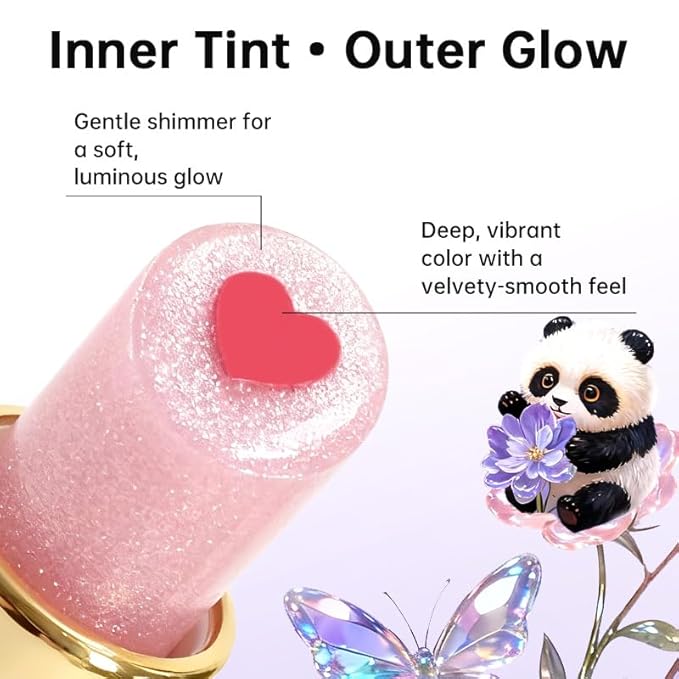 Tinted Lip Balm with Colorful Serum Core, CATKIN Cute 2-in-1 Pink Lip Balm Gloss, Moisturizing with Jojoba Oil Hyaluronic acid, Citrus Tea Flavor, Trendy Lip Care for Women & Girls - C02 Pink