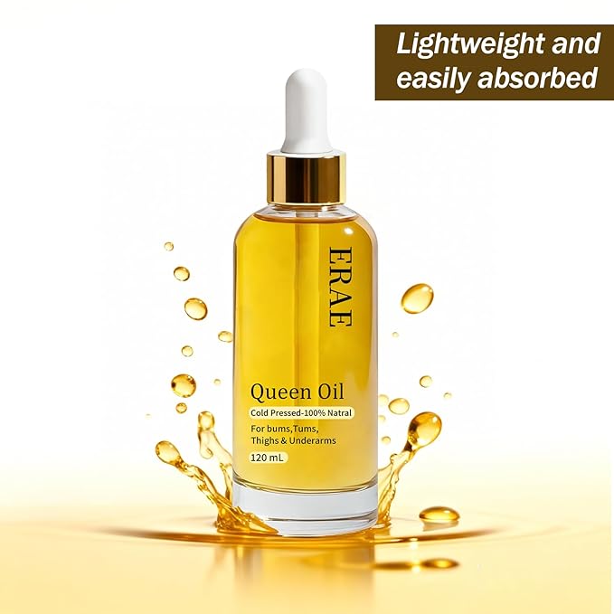 savari Erae Queen Oil - Face & Body Oil for Crepey Skin, Restores Lipid Barrier, Firming & Hydrating Treatment for Menopausal Skin, Anti-Aging for Arms, Décolletage, Hands, 4 fl oz（120ml） (1pc)