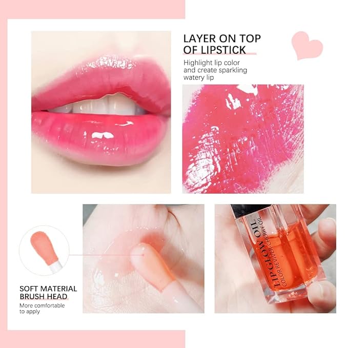 GECOMO Hydrating Lip Glow Oil, Moisturizing Lip Glow Oil, Nourishing Glossy Transparent Lip Oil, Plumping Lip Oil, Lip Balm, Non-sticky Tinted Toot Lip Balm for Lip Care (ALOE) 0.2 OZ