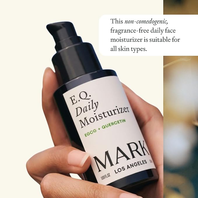 EQ Daily Moisturizer - EGCG + Quercetin - Hydrating Face Cream - For Dry Skin, Redness & Blemishes - With Jojoba & Squalene Oil - Lightweight Plant-Based Formula - 1.69 fl oz
