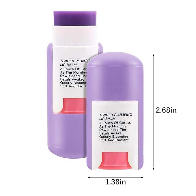 Boobeen Plumping Lip Balm, Moisturizer for Dry Chapped Lips with Fruity Flavor, Cute Mini Lip Care for On-The-Go Hydration