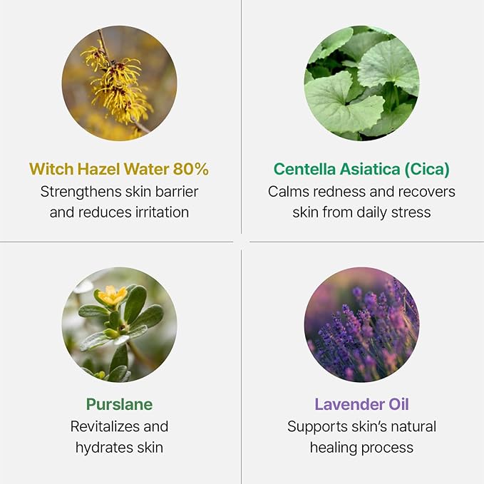 Silver Shield Mist - Facial Barrier Toner Spray, 80% Witch Hazel Water, Centella Asiatica for Skin Barrier Repair, Recovery Calming Mist for Sensitive Skin, Korean Skin Care (11.16 fl oz)