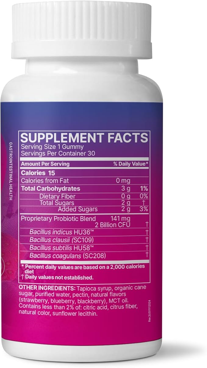 Microbiome Labs MegaSporeBiotic Kids Probiotic - Spore Based Gummy Probiotics for Kids - Supports Gut Health & Immunity with Bacillus Probiotic Blend - Berry Flavored (30 Gummies)