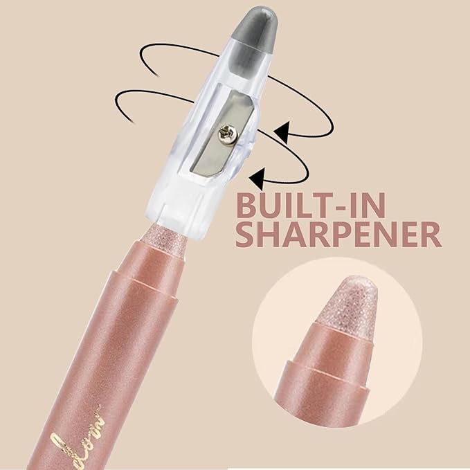 Rose Gold Eyeshadow Stick, Blendable Creamy Eye Brightener Stick, Waterproof Eyeshadow Pencil Long Lasting Crayon, Smooth Shimmer Eye Shadow Highlighter Eye Liner Makeup.#6 rose rold shimmer