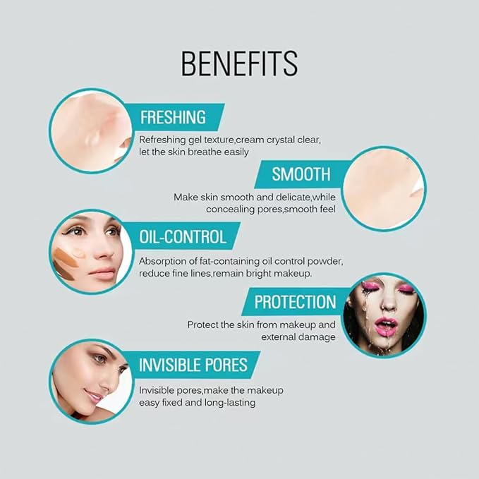 Oil Control Pore Minimizing Face Primer, 20ml Matte Finish Makeup Base with Dimethicone for Smooth Skin, Vegan & Cruelty Free