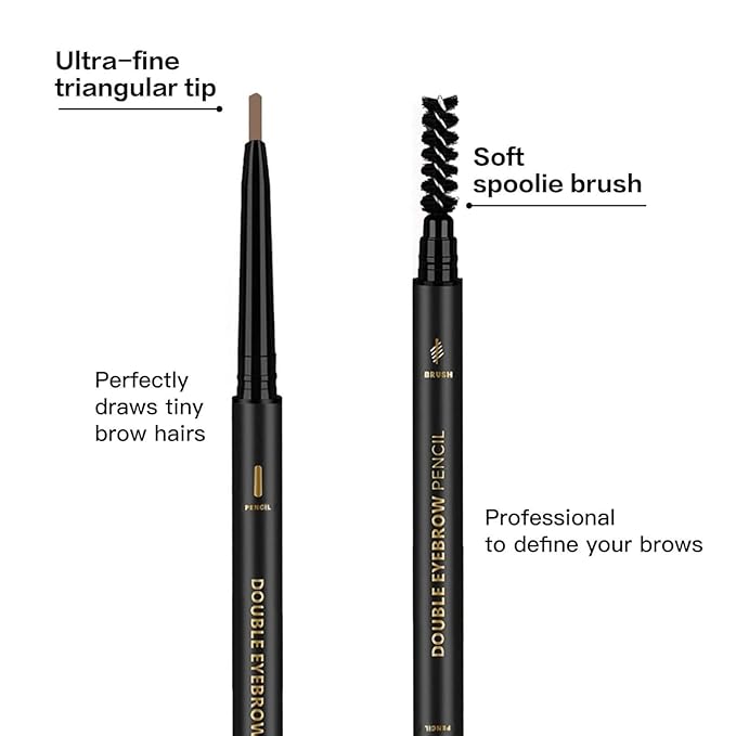 O'CHEAL Light Brown Eyebrow Pencil for Women, Premium Eye Brow Pencil with Spoolie Brush, Longwearing for Perfect Brows, Precision, Defines, Universal Waterproof Double-head Eyebrow Pen