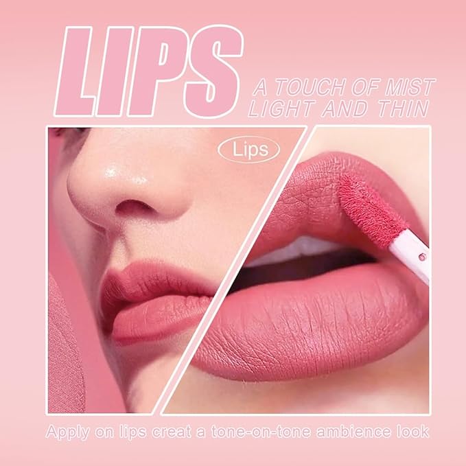 3PCS Soft Romantic Nude Liquid Lipstick Set, Matte Lip Gloss Long Lasting Waterproof, Lightweight Velvet Finish Lip Color for Daily Wear, Transfer-Resistant Moisturizing Nude Rose Creamy Shades
