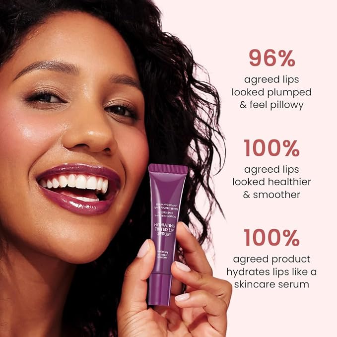 Lip Tinted Glowy Balm Hydrating Tinted Lip Serum Lip Gloss, Ultra-Hydrating Natural Vegan Lip Balm, Sheer-Tinted Shine & Hydration, Soothes & Softens Dry Lips Skincare (Purple Grape)