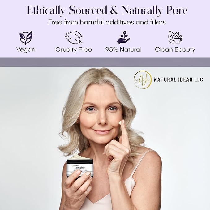 SLEEPY FIELDS Anti-Aging Face Night Cream for Men and Women - Reduce Wrinkles, Fine Lines, and Crows feet - Natural Anti-Wrinkle Night Face Cream - Hyaluronic Acid, Green Tea, and Rose Water - 60 ml