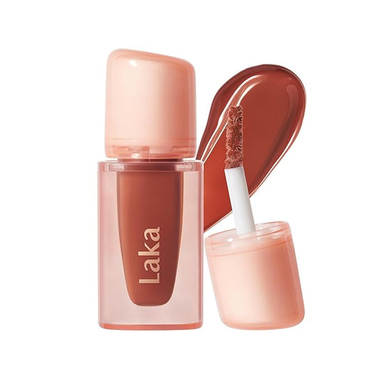 Laka Jelling Nude Gloss Mini, 1.9g/0.07oz, Sheer Hydrating Lip Oil with No Stain, Non-Sticky, Nourishing Gloss for a Fresh, Glowy Look, Vegan, Clean Beauty Makeup, K-Beauty (#318 Redring)