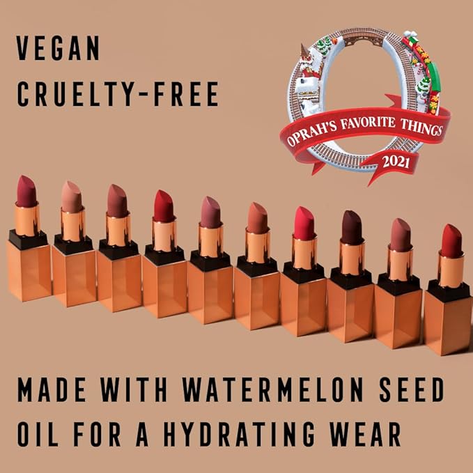 Bossy Cosmetics Matte, Long Lasting, Hydrating Vegan Lipstick with Vitamin E and Watermelon Seed Oil (Focused - Pink Mauve Color)