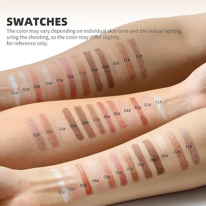 YOUNG VISION Eyeshadow Stick, Shimmer and Matte Cream Eye Shadow Brightener Sticks Eyeliner Pencil Crayon, Waterproof Long Lasting Eye Highlighter Stick Makeup,0.056 Oz(#3-Desert) (09)