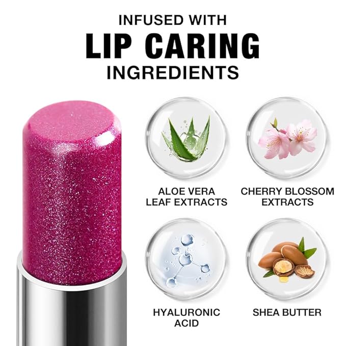 Light Purple Shimmer Metallic Moisturizing Glow Plumping Lipstick Makeup,Lipstick with Metallic 3D Shine Lightweight Hydrating Formula,Glitter Lip Gloss Stain Long Lasting Waterproof (04#Light Purple)