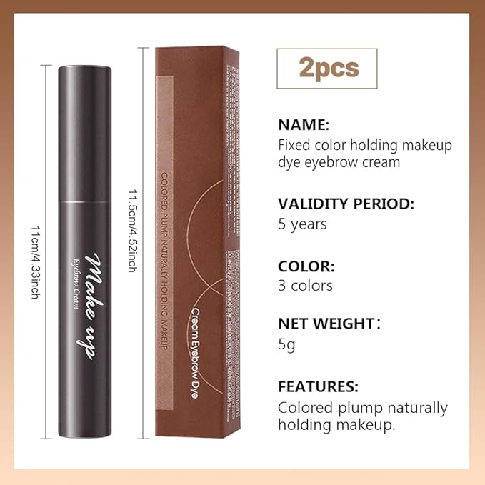 2pcs Dark Brown Brow Gel set – Volumizing, Buildable, Wax-Gel Hybrid for Full, Voluminous Brows, Locks Hairs in Place, Waterproof, Available in Brunette (01#)
