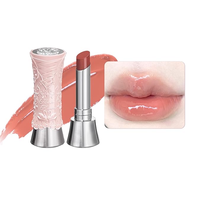 Flower Knows Swan Ballet Shine Lipstick,Hydrating Solid Lip Gloss,Moisturizing Nude peachy Tinted Lip Balm-Long Lasting Lip Gloss in Balm for Girls&Women(B01 Little Star)