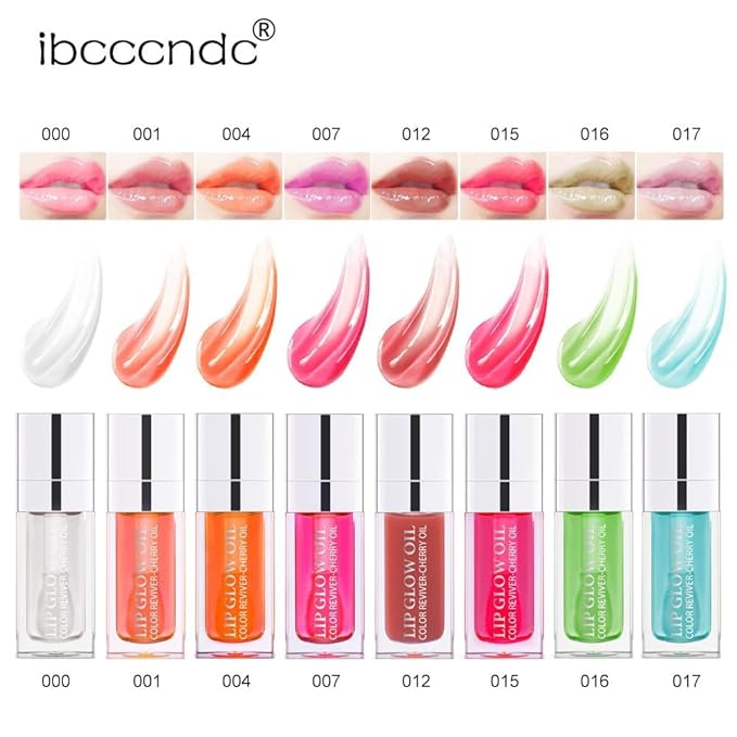 GECOMO Hydrating Lip Glow Oil, Moisturizing Lip Glow Oil, Nourishing Glossy Transparent Lip Oil, Plumping Lip Oil, Lip Balm, Non-sticky Tinted Toot Lip Balm for Lip Care (CLEAR) 0.2 OZ