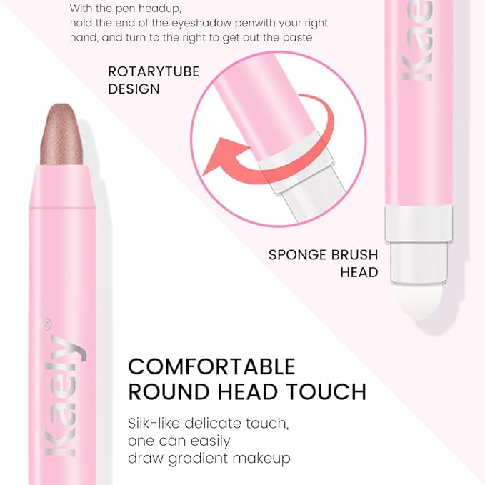 2in1 Shimmer Cream Eye Shadow Stick -Mauve taupe, Eyeliner Pencil Eyeshadow Palette Makeup, Waterproof Long Lasting Brightener, Crease Proof & Smudge Resistant, Cream Eyeshadow with Built-in Smudger