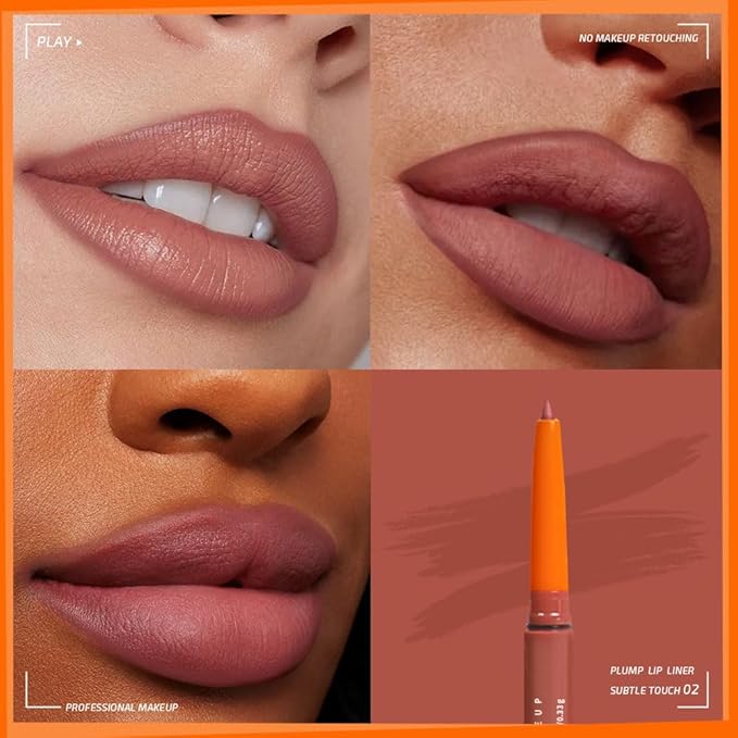 Matte Lip Liner Pencil for Shaping Lips, Retractable Creamy Brown Crayon LipLiner Pencil, Long Lasting Waterproof Lipstick Lip Liner Makeup, Vegan Beauty 02#
