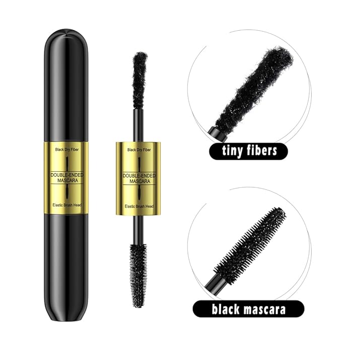 Fiber-infused Mascara, Black Tiny Fibers included Mascara to Extend and Elongate Eyelash, for Maximum Volume and Curl Effect by “Linble”