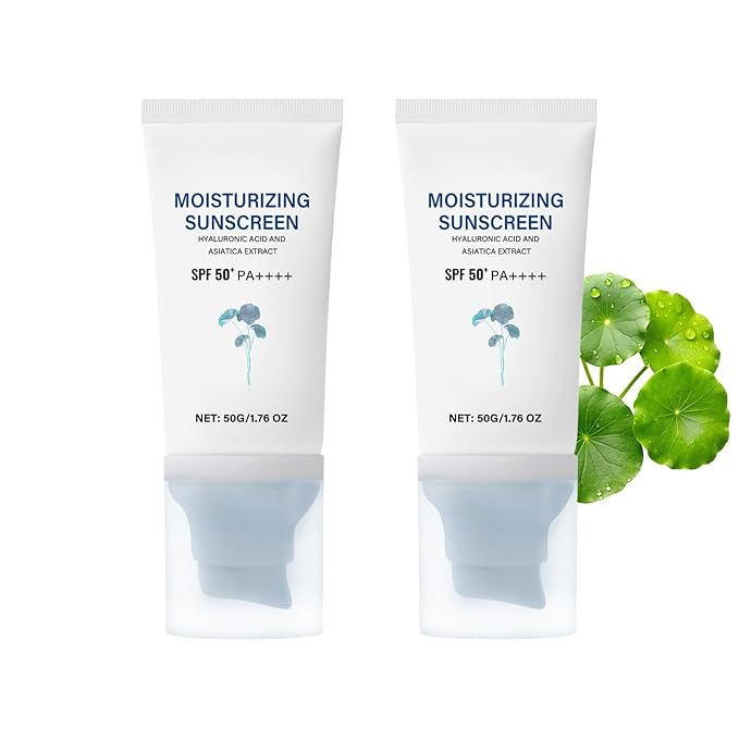 2 Pcs Centella Sunscreen, SPF50 PA++++ Lightweight Hydrating, Sunscreen Centella No White Cast for All Skin Type